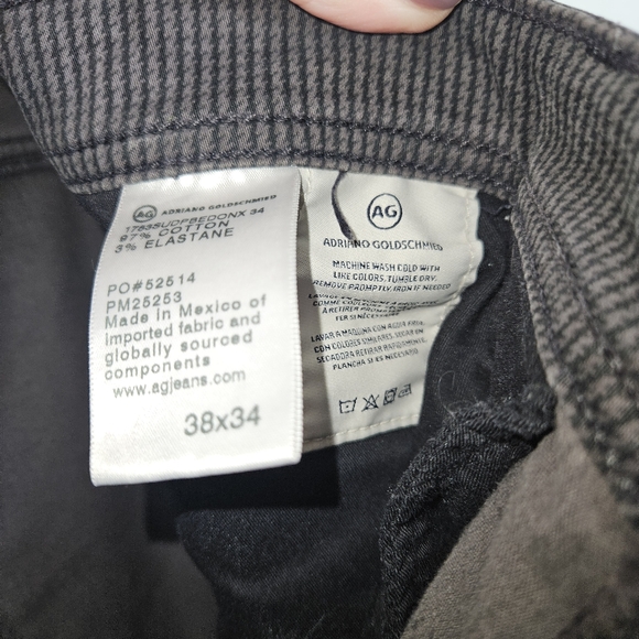 Men's AG Adriano Goldschmied Herringbone Sueded Tellis Modern Slim Pants 38×34 - Picture 6 of 6